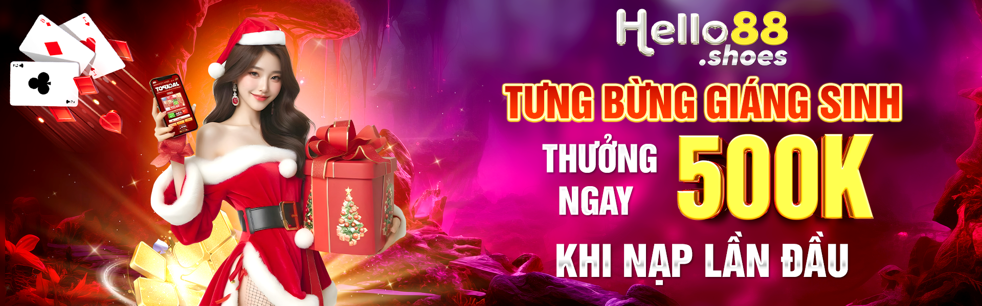 hello88 thưởng nạp đầu 500k nhân dịp giáng sinh